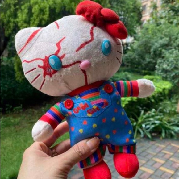 Chucky & Tiffany Hello Kitty Plush Dolls Holloween Horror - Picture 3 of 4
